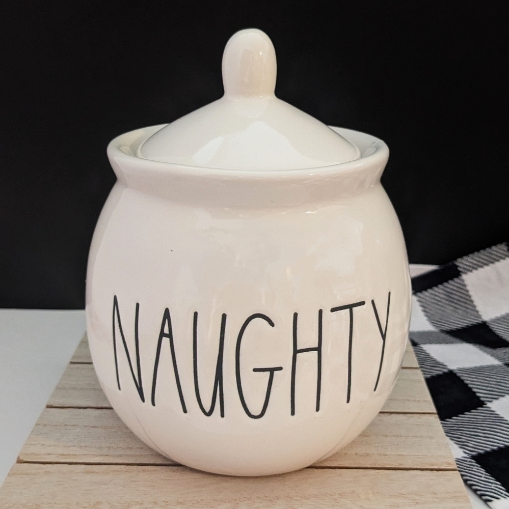 Brand New Rae Dunn Naughty Sugar Bowl with Lid